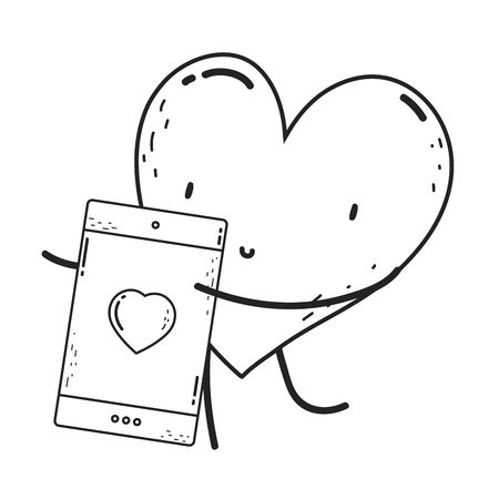 heart love kawaii character vector illustration designのイラスト素材