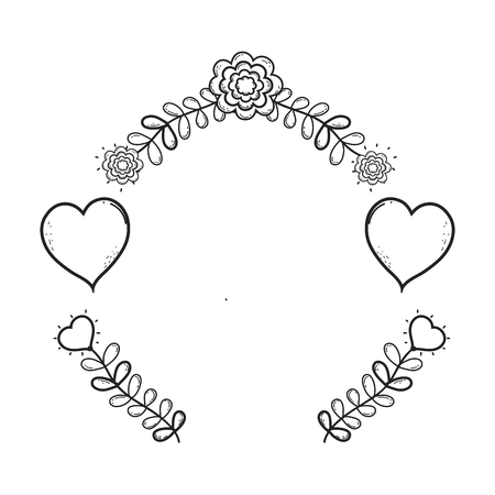 beautiful flowers decorative icon vector illustration designのイラスト素材