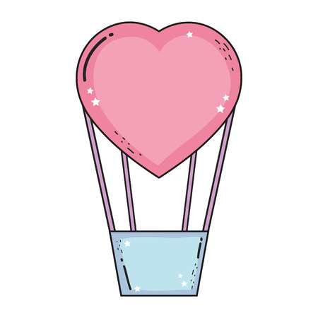 balloon air hot with heart shape vector illustration designのイラスト素材