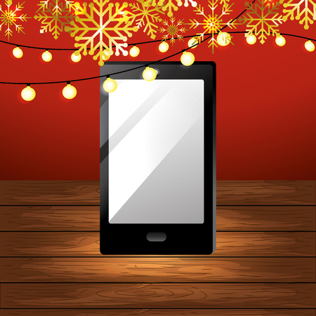 smartphone gift cartoon vector illustration graphic designのイラスト素材
