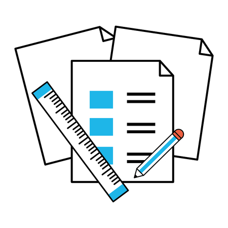 office work elements cartoon vector illustration graphic designのイラスト素材