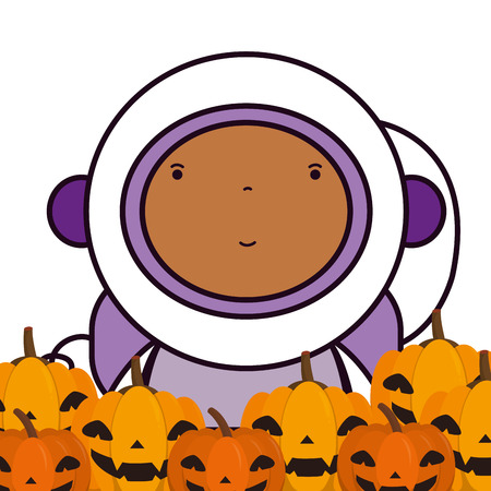Happy kid halloweenのイラスト素材