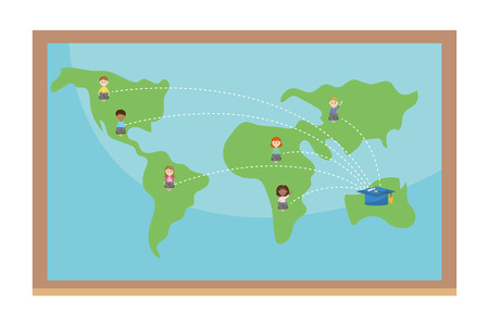 world map cartoon vector illustration graphic designのイラスト素材