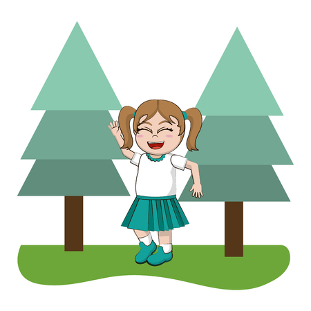 cute girl cartoon vector illustration graphic designのイラスト素材
