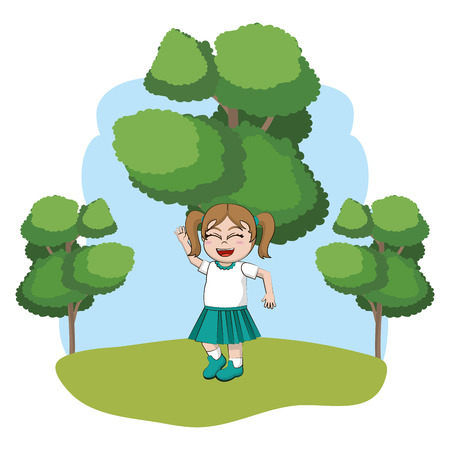 cute girl cartoon vector illustration graphic designのイラスト素材