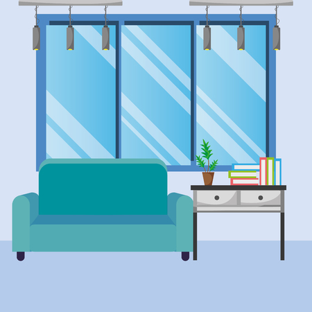 Home living room interiorのイラスト素材