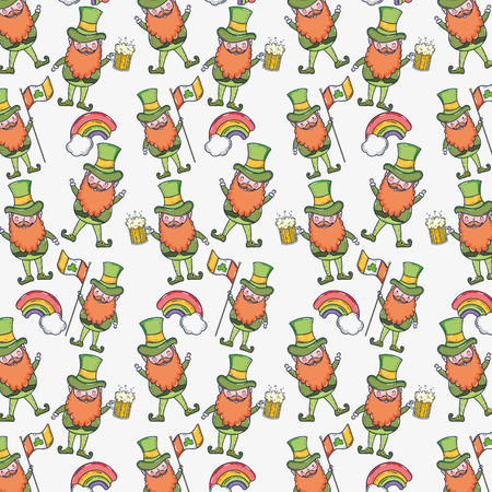 st patrick man with hat and suit background vector illustrationのイラスト素材