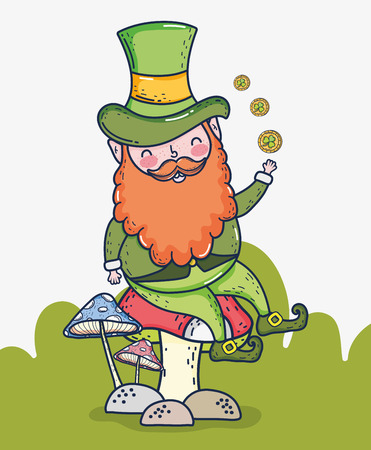 st patrick man celebration with gold coins vector illustrationのイラスト素材