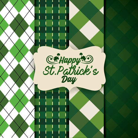 st patrick label with texture figures background vector illustrationのイラスト素材