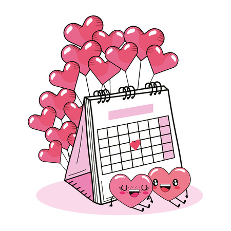 love heart couple cartoonのイラスト素材