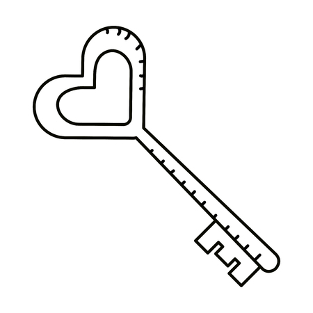 love heart key cartoon vector illustration graphic designのイラスト素材