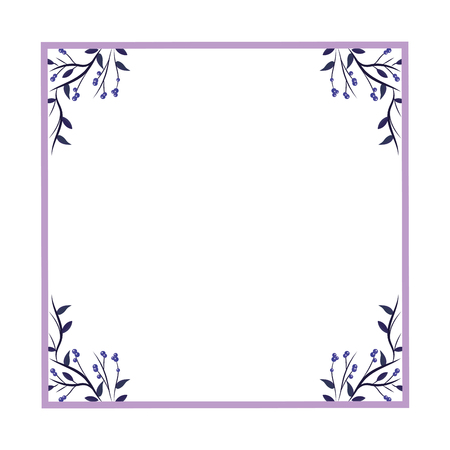 leaves branches frame vector illustration graphic designのイラスト素材