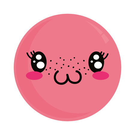 cute kawaii lovely emoticon face cartoon vector illustration graphic designのイラスト素材