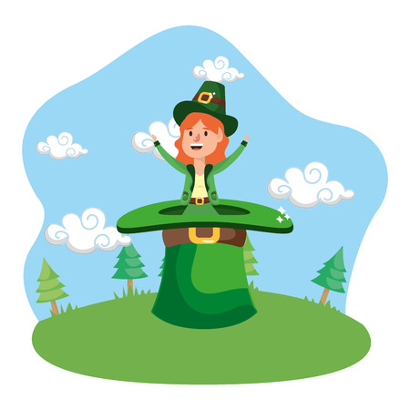 leprechaun gigantic hat lucky vector illustrationのイラスト素材