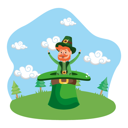 leprechaun gigantic hat lucky vector illustrationのイラスト素材