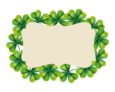 frame four leaf clover vector ilustrationのイラスト素材