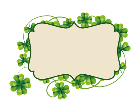 frame four leaf clover vector ilustrationのイラスト素材