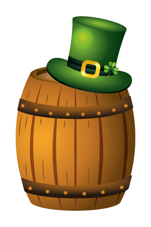 hat barrel wooden vector ilustrationのイラスト素材