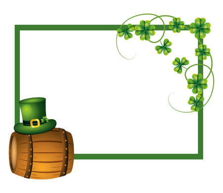 leprechaun clover frame vector ilustrationのイラスト素材
