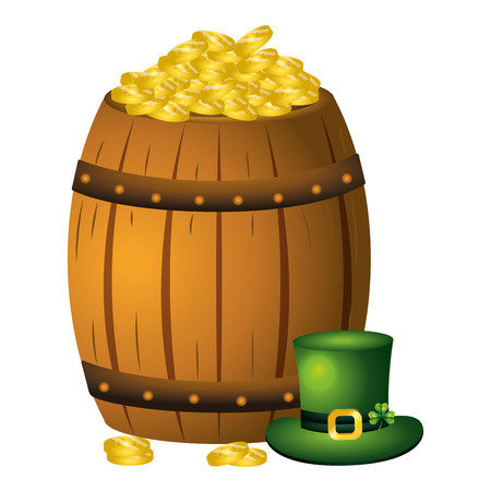 coin gold hat barrel vector ilustrationのイラスト素材