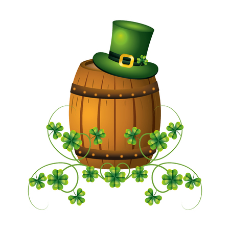 clover hat barrel vector ilustrationのイラスト素材