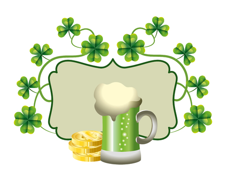 beer green gold coins vector ilustrationのイラスト素材