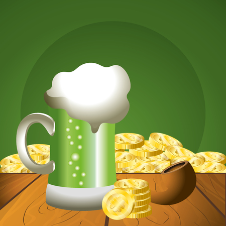 beer green glassのイラスト素材