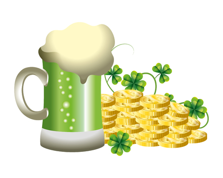 beer green gold coins vector ilustrationのイラスト素材
