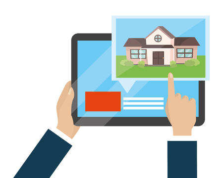 real state cartoon vector illustration graphic designのイラスト素材