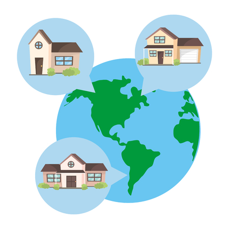 real state cartoon vector illustration graphic designのイラスト素材