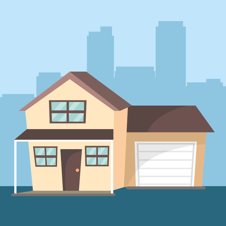 real state cartoon vector illustration graphic designのイラスト素材