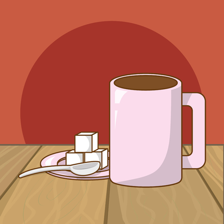 hot drink cartoon vector illustration graphic designのイラスト素材