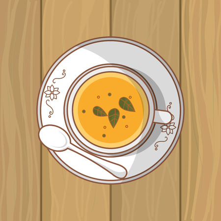 hot drink coffee with milk cartoon vector illustration graphic designのイラスト素材