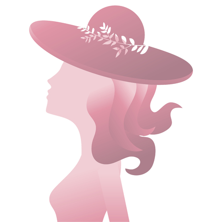 female silhouette icon with hat vector illustration graphic designのイラスト素材