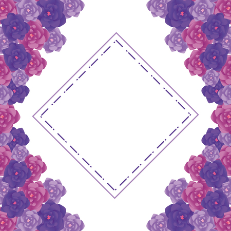 roses arrangement frame vector illustration graphic designのイラスト素材