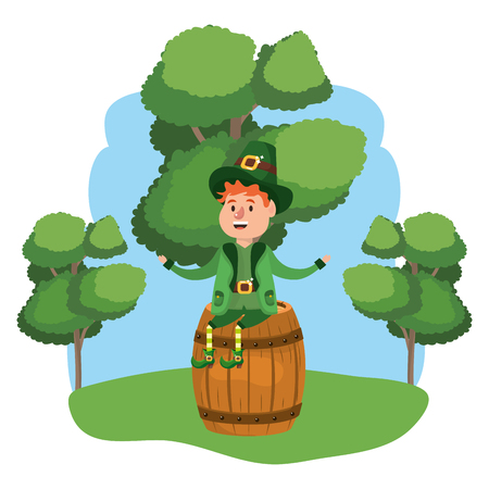 leprechaun with barrel young park vector illustration graphic designのイラスト素材