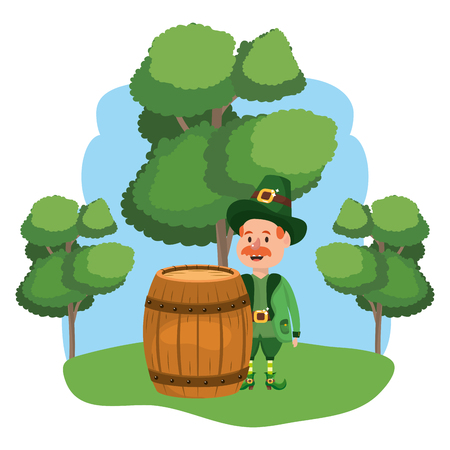 leprechaun with barrel moustache park vector illustration graphic designのイラスト素材