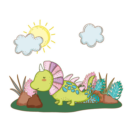 cute dinosaur character icon vector illustration designのイラスト素材