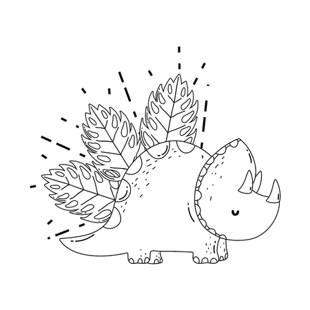 cute triceratops character icon vector illustration designのイラスト素材