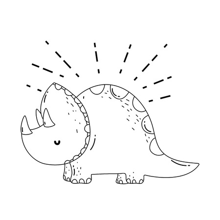 cute triceratops character icon vector illustration designのイラスト素材