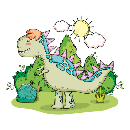 cute tyrannosaurus rex character vector illustration designのイラスト素材