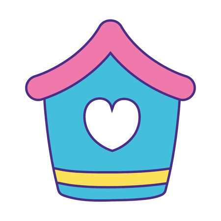 cute birdhouse wooden icon vector illustration designのイラスト素材