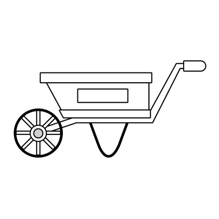 cute wheelbarrow gardening icon vector illustration designのイラスト素材