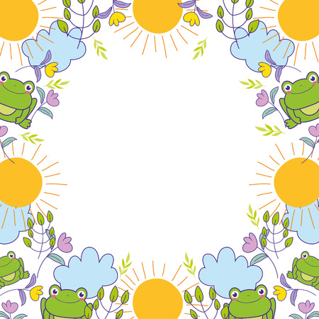 cute toads and tenders icons pattern vector illustration designのイラスト素材