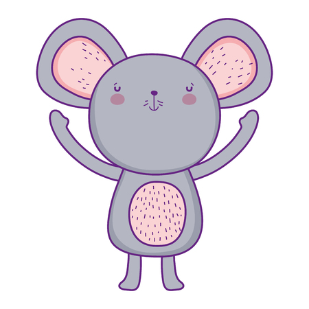 cute and little mouse character vector illustration designのイラスト素材