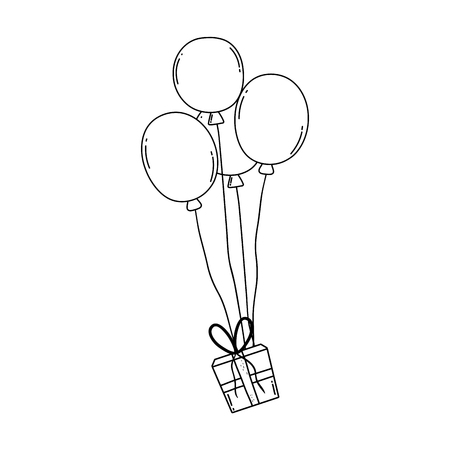party balloons helium with gifts vector illustration designのイラスト素材