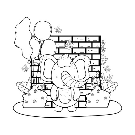 elephant with sweet cake vector illustration designのイラスト素材