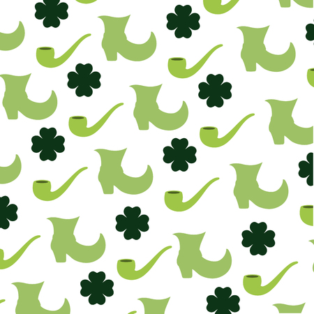 leprechaun shoe pipe background wallpaper vector illustrationのイラスト素材
