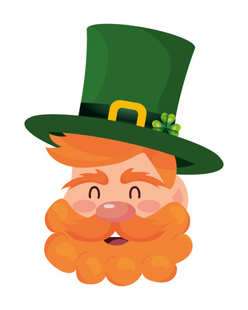 leprechaun head beard hat vector illustrationのイラスト素材