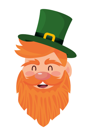 leprechaun head beard hat vector illustrationのイラスト素材